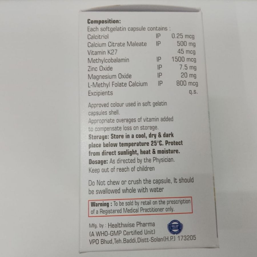 Each Softgelatin Capsule Contains:
